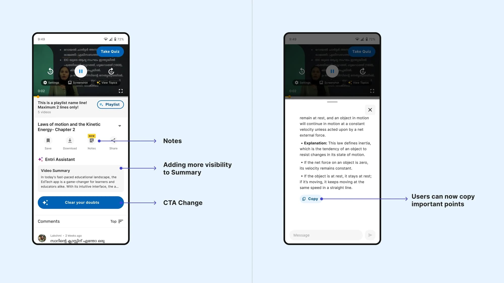 Iterations of the AI assistant entry points