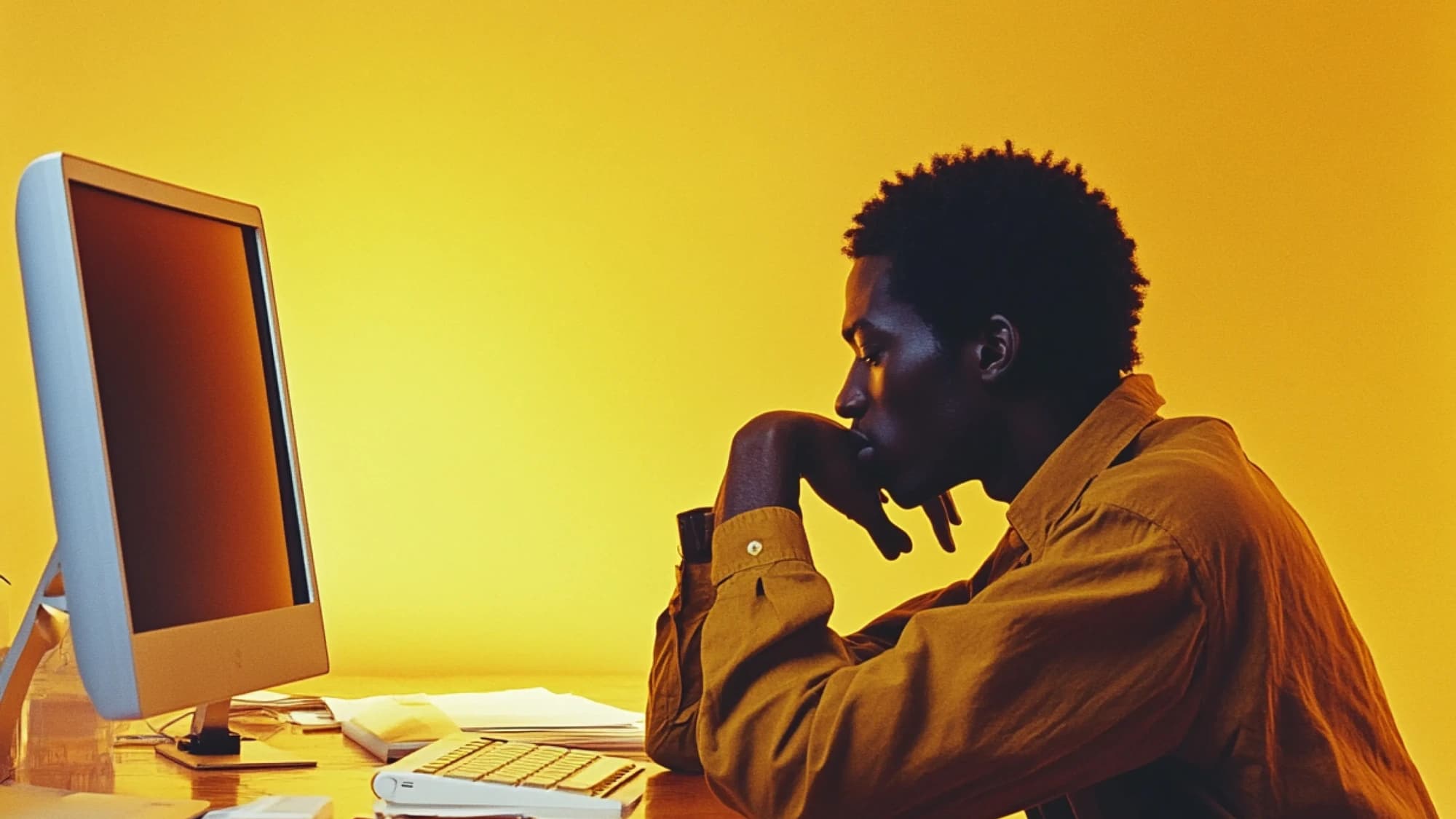 Illustration of a learner at a computer
